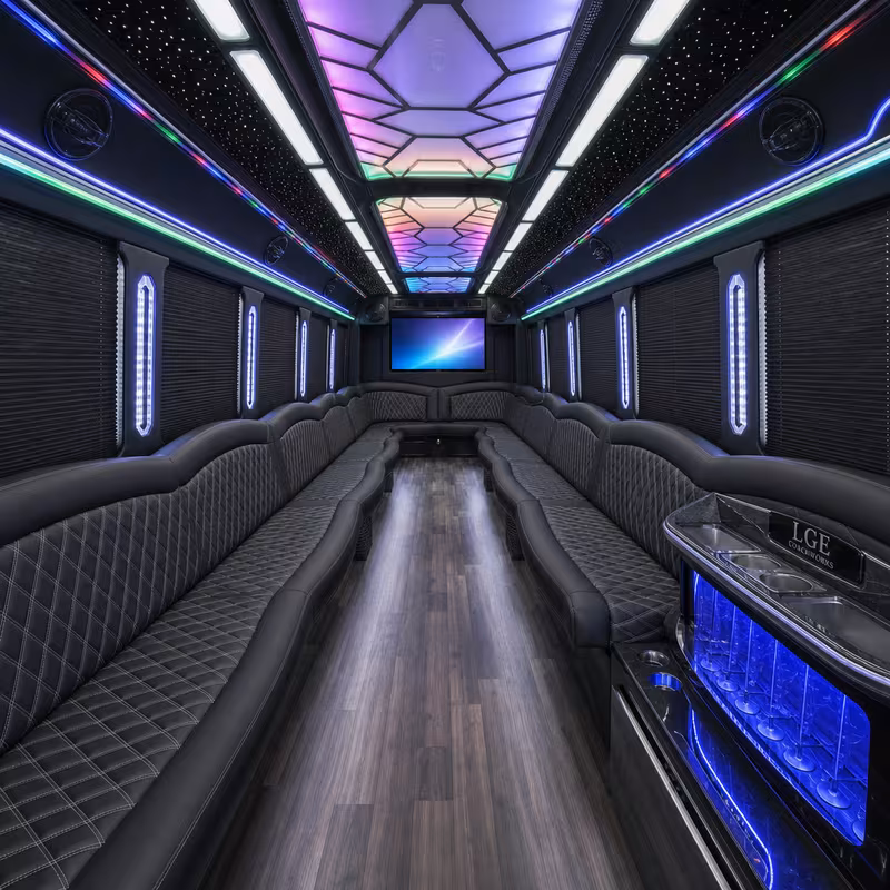 20 Passenger Party Bus Interior
