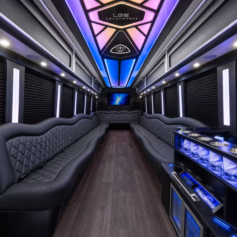 30 Passenger Party Bus Inside