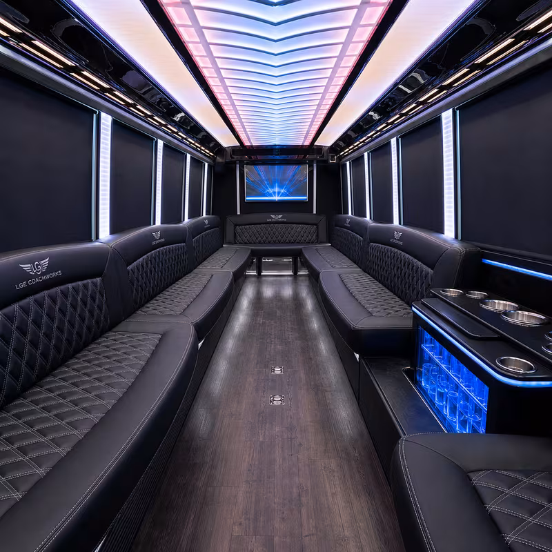 30 Passenger Party Bus Interior
