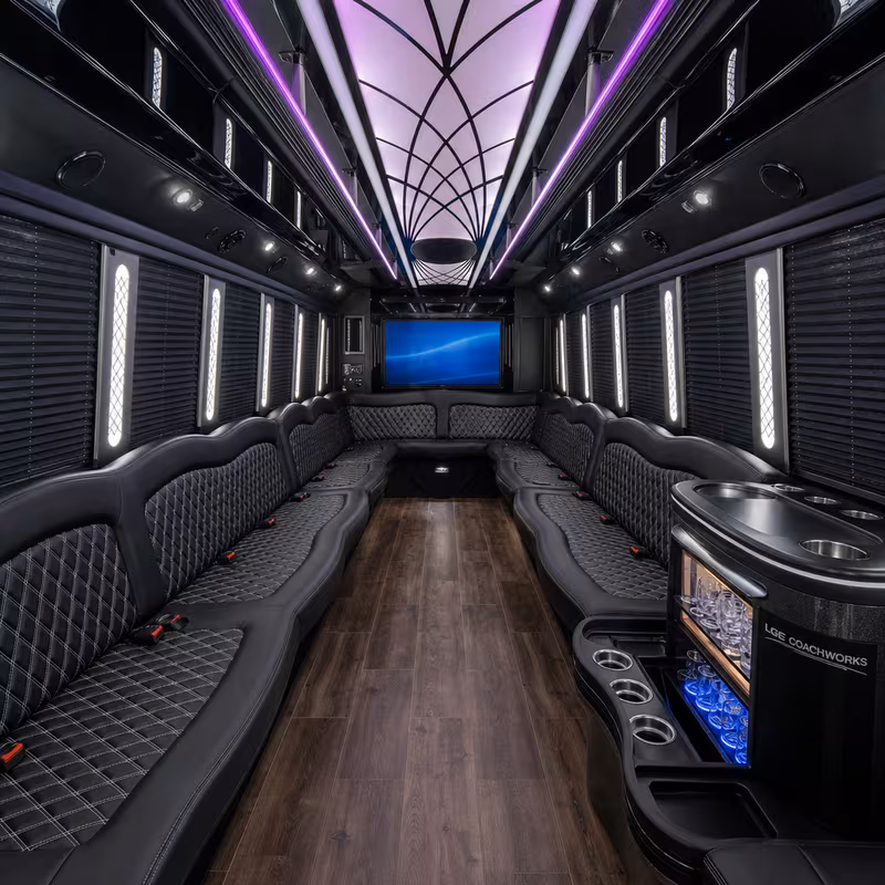40 Passenger Party Bus Inside
