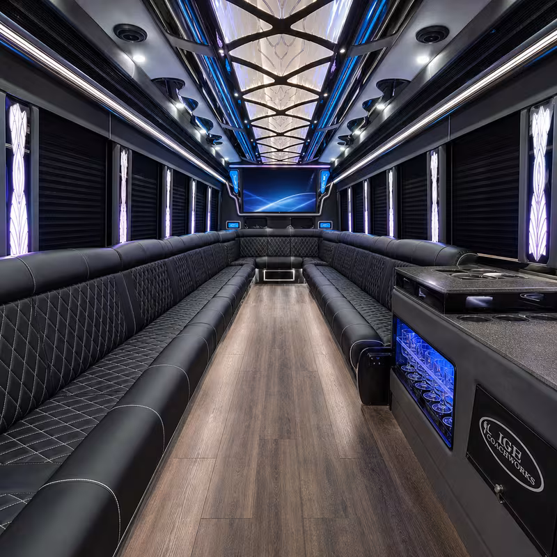 40 Passenger Party Bus Interior