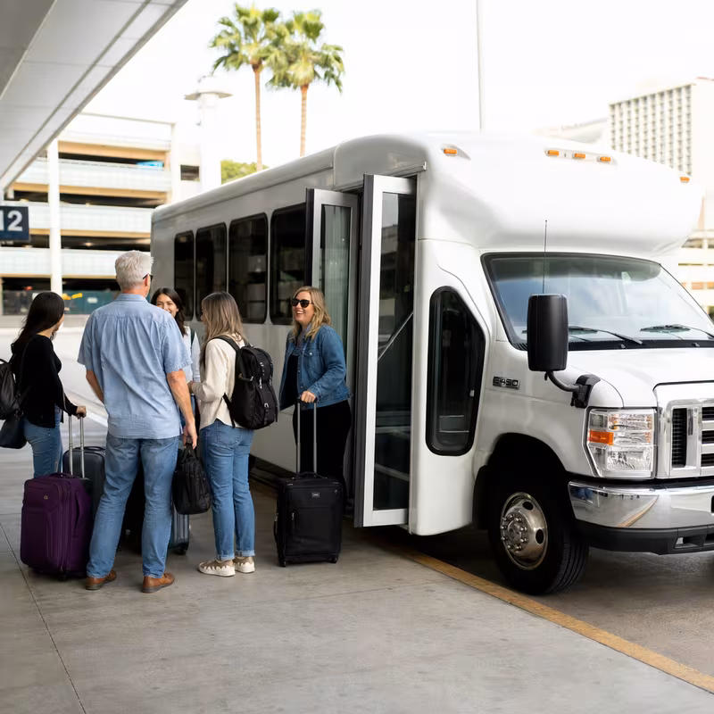 Black Mercedes Sprinter van staged for an Las Vegas Airport Transportation group
