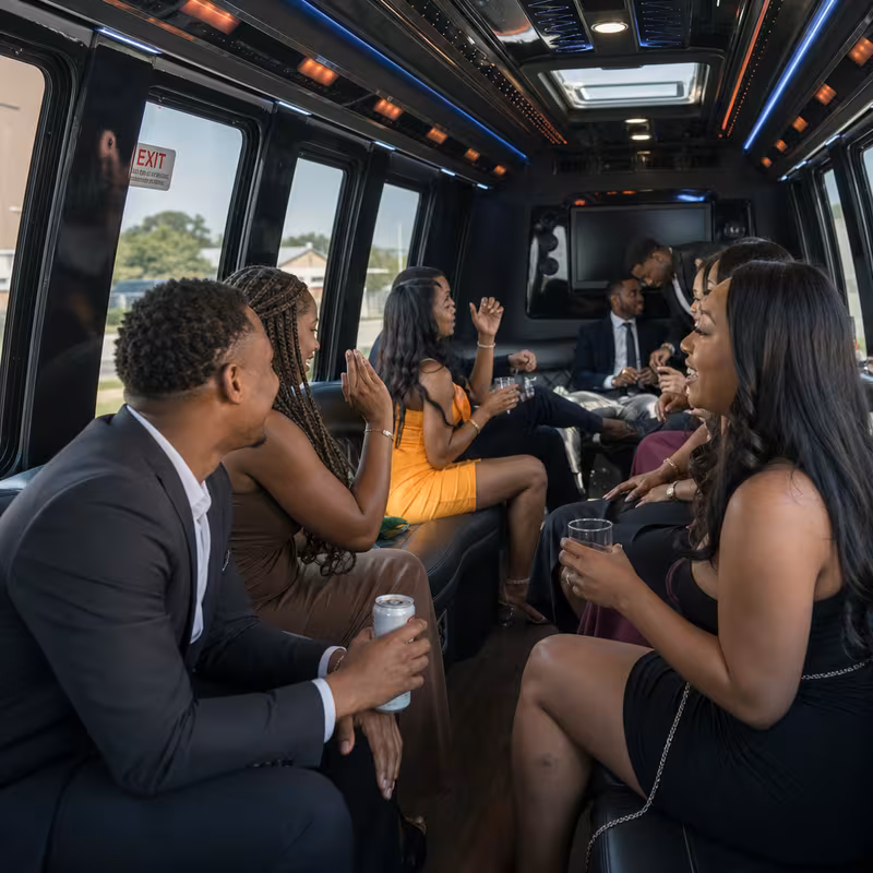 Black Mercedes Sprinter van staged for an Las Vegas Private Event Transportation group