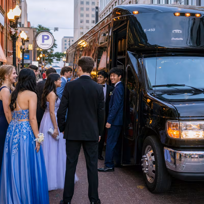 Passengers loading luggage while boarding an Las Vegas group shuttle