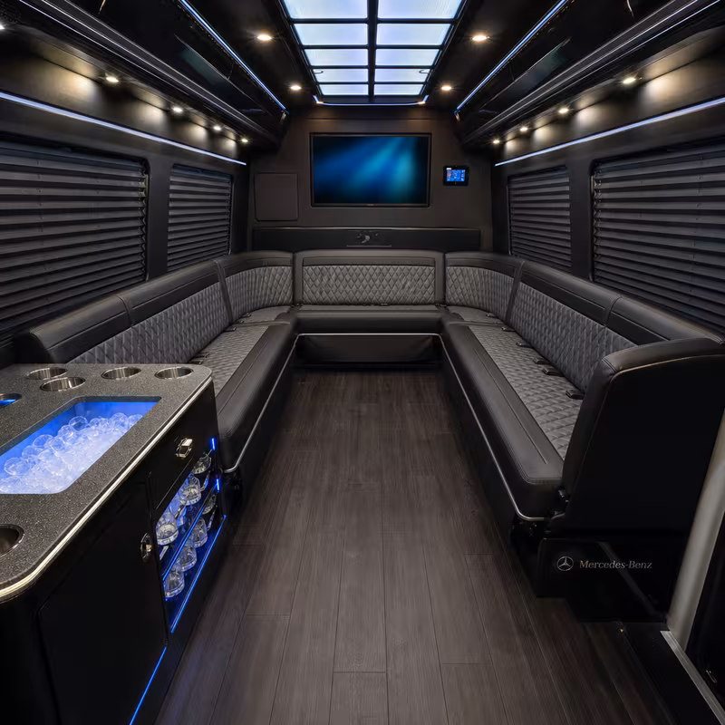 14 Passenger Sprinter Limo Interior