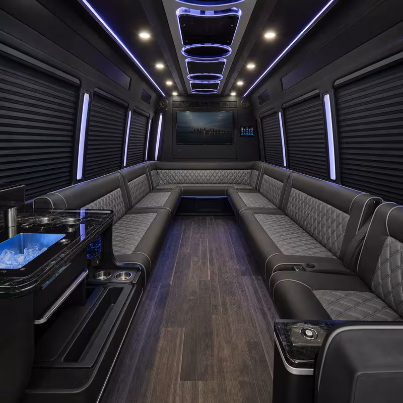 14 Passenger Sprinter Limo Inside